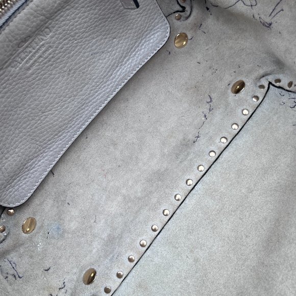 Valentino Rockstud Grainy Calfskin Bag - Gray - Picture 2 of 13